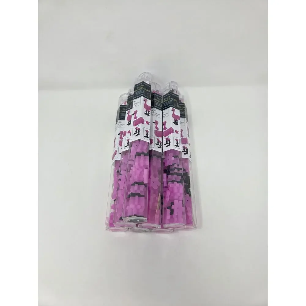 Flamingo Hashtag Glow In The Dark Building Blocks Set of 8